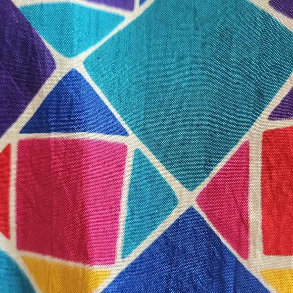 80s/90s Brightly Colored Geometric Windbreaker Jacket - Picture 5 of 7